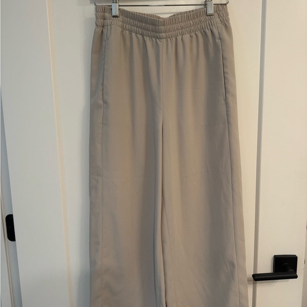 H&M Taupe Elastic-Waist Pants